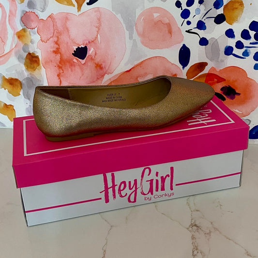 Corkys Over It Bronze Ballet Flats