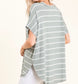 Loose Fit Striped V-Neck Top