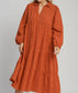 Plus Burnt Orange Textured Collared Maxi Dress