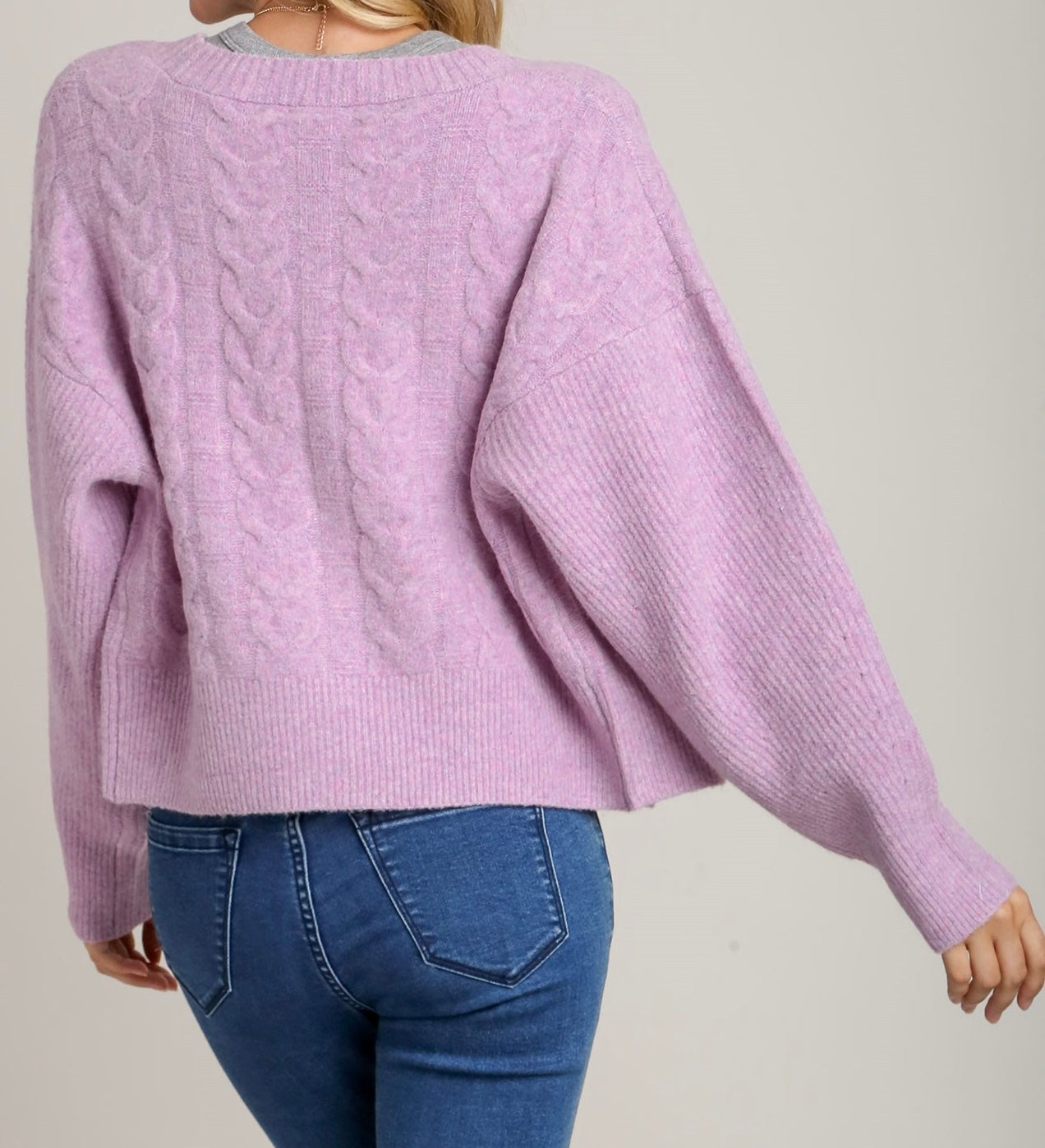 Lavender Button Down Knit Cardigan