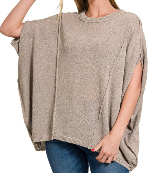 Drop Shoulder Relaxed Fit Knit Pullover