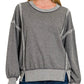 Exposed Seam Casual Sweatshirt