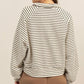 Collared Striped Knit Top