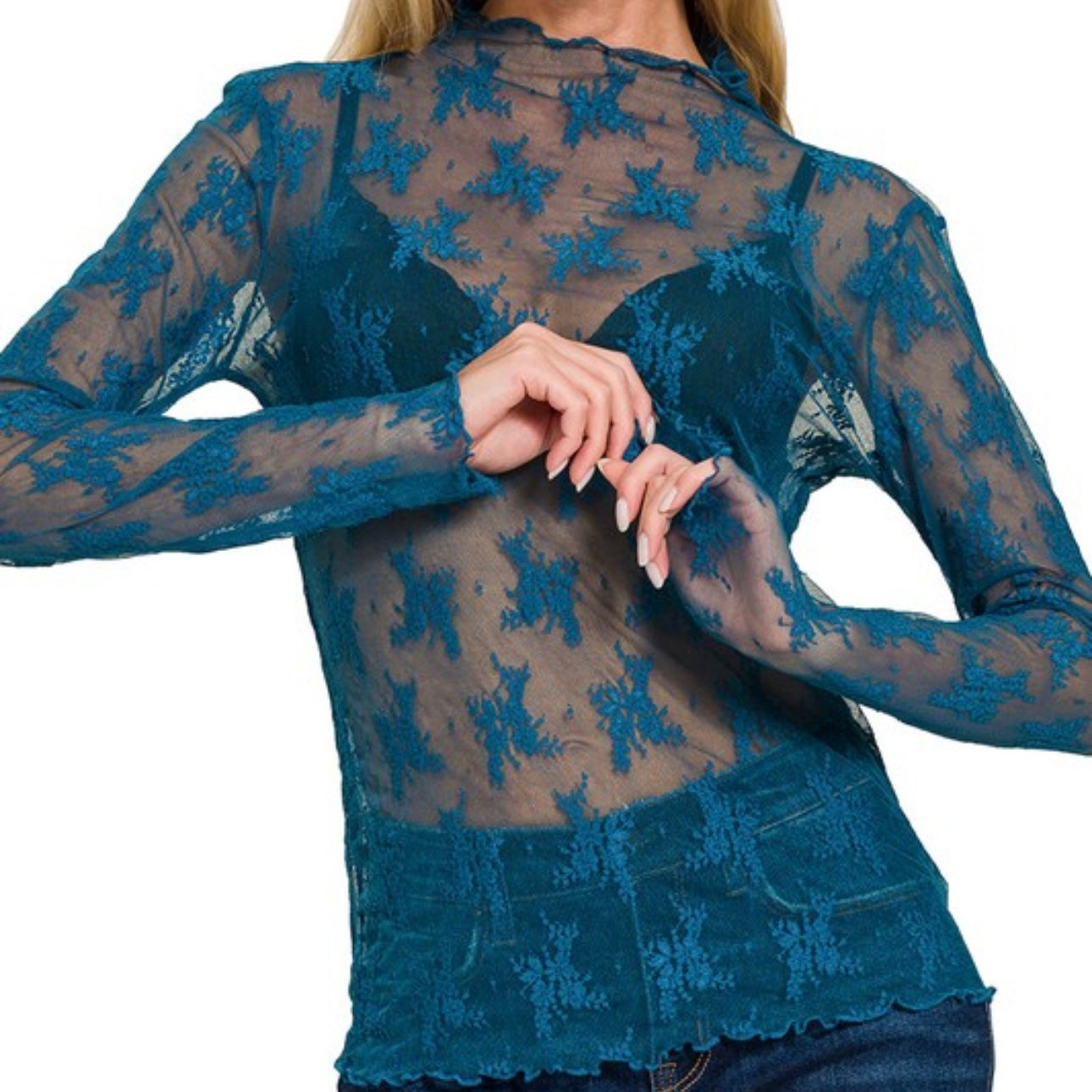 Lace Layering Long Sleeve Top