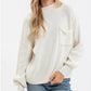 Ivory Funnel Neck Ribbed Sweater