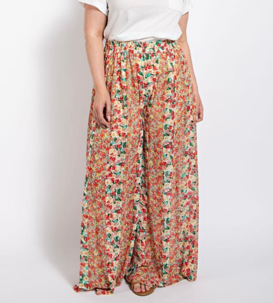 Floral Wide Leg Pants