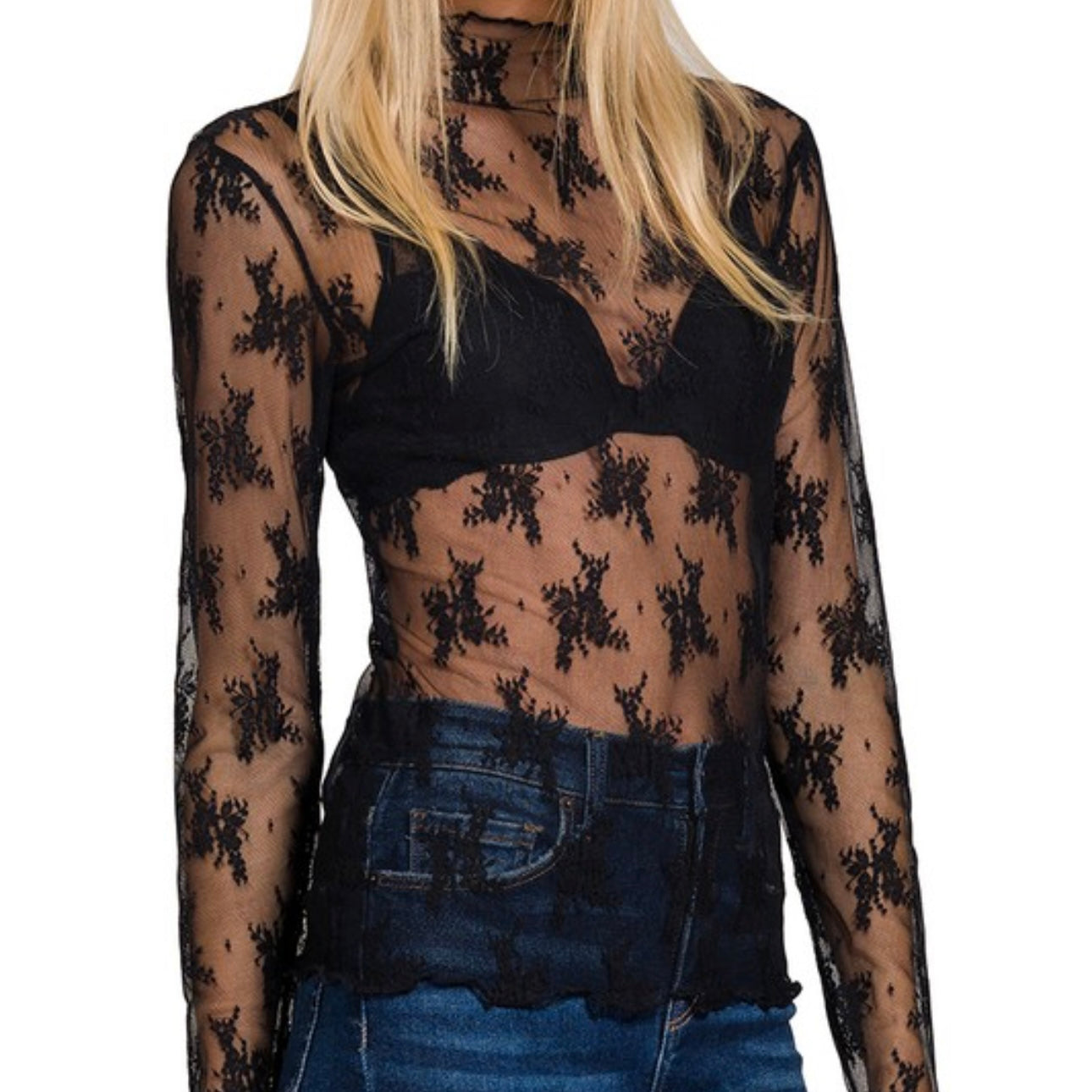 Lace Layering Long Sleeve Top