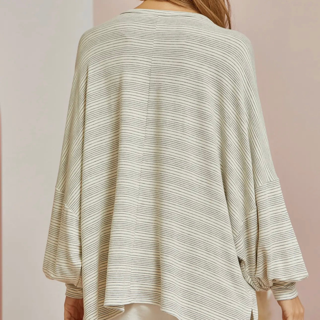 Plus Striped Dolman Sleeve Top