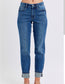 Judy Blue Mid Rise Vintage Wash Boyfriend Jeans 82624