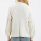 Ivory Funnel Neck Ribbed Sweater