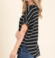 Loose Fit Striped V-Neck Top