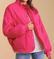 Hot Pink Quilted Button Down Jacket