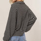 Collared Striped Knit Top