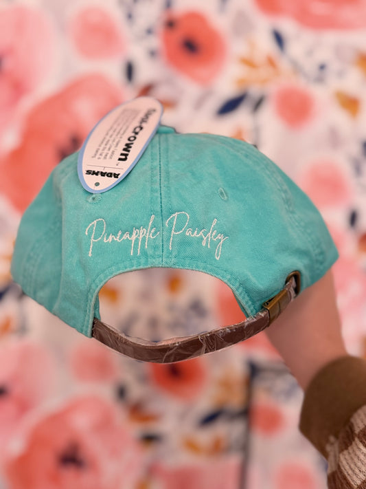 Teal KY Pineapple Paisley Baseball Hat