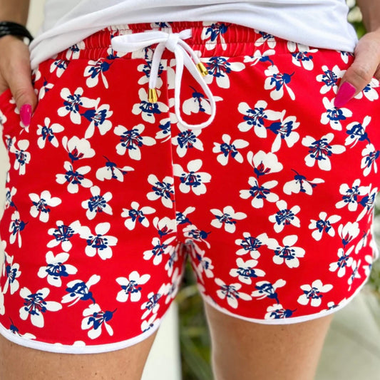 Red Floral Everyday Shorts