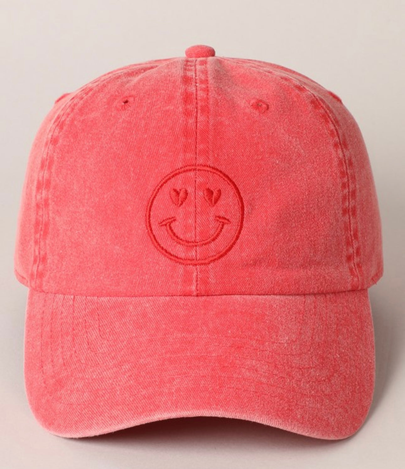 Heart Happy Face Embroidered Hat