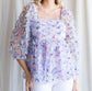 Lavender Textured Flower Baby Doll Top