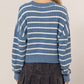 Blue Crewneck Striped Sweater