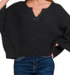 Knit Folded Sleeve Pullover Top