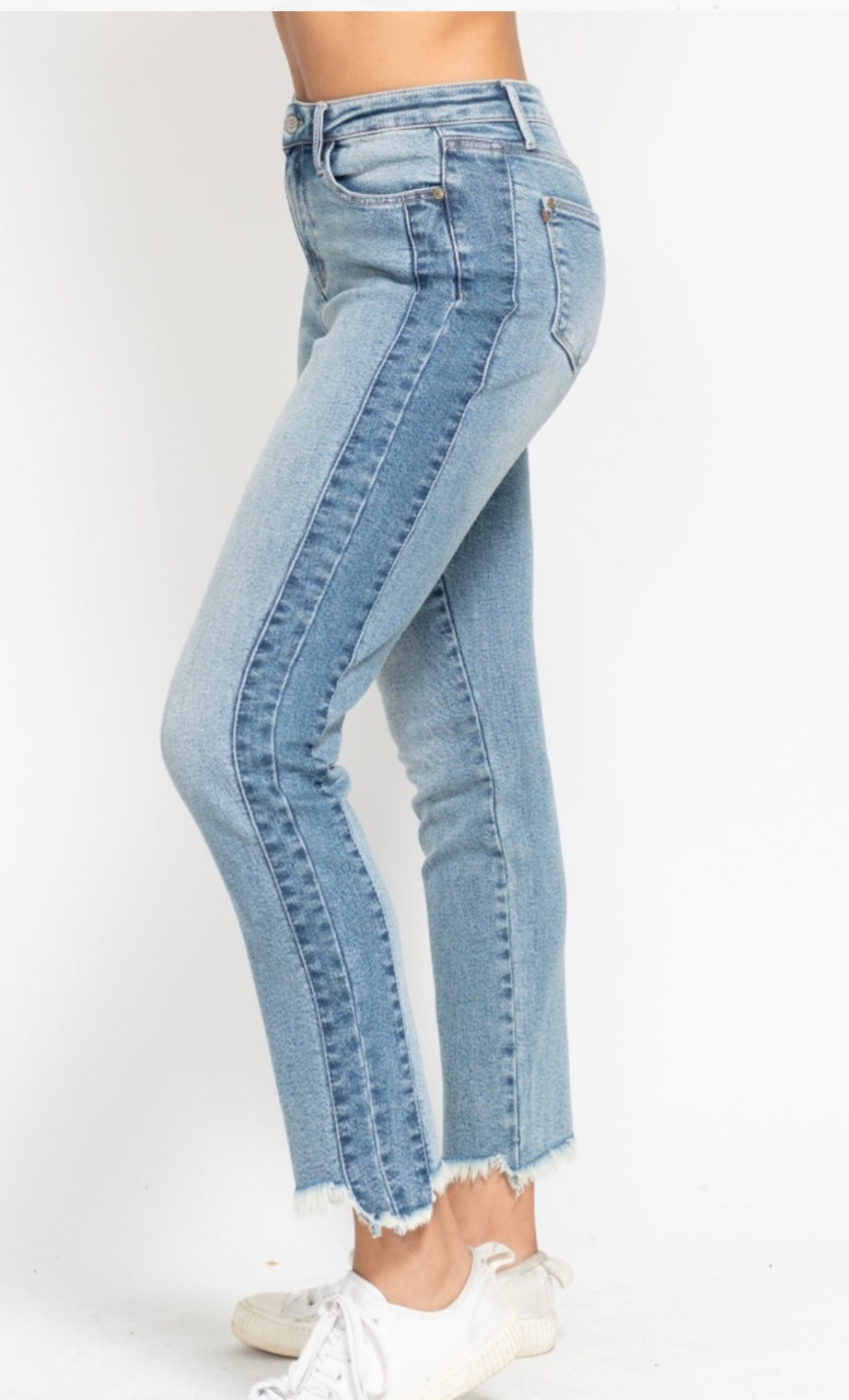 Judy Blue High Waisted Vintage Wash Side Detail Slim Jeans - 88536