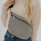 Checkered Woven Bum Bag