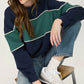 Colorblock Stripe Crewneck Sweatshirt