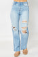 Judy Blue High Waisted Rigid 90’s Distressed Straight Jeans - 88671