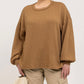 Plus Solid Almond Crewneck Sweater