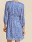 Blue Floral Metallic Thread Dress