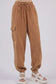 Washed Woven Crinkle Gauze Cargo Pants