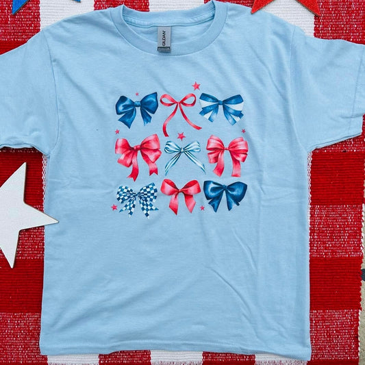 Red White & Bows Short Sleeve Tee
