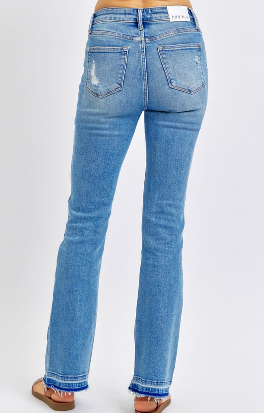 Judy Blue Mid Rise Distressed Bootcut Jeans - 88632