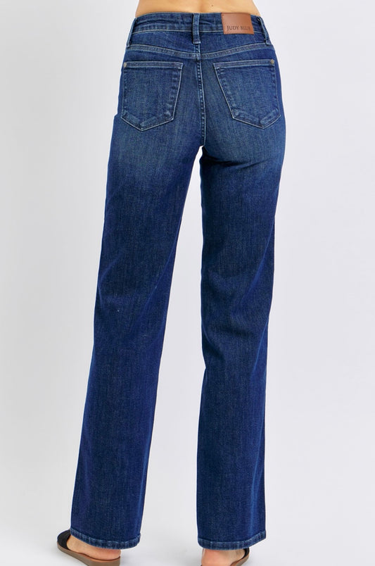 Judy Blue Mid Rise Tummy Control Classic Straight Jeans - 88861