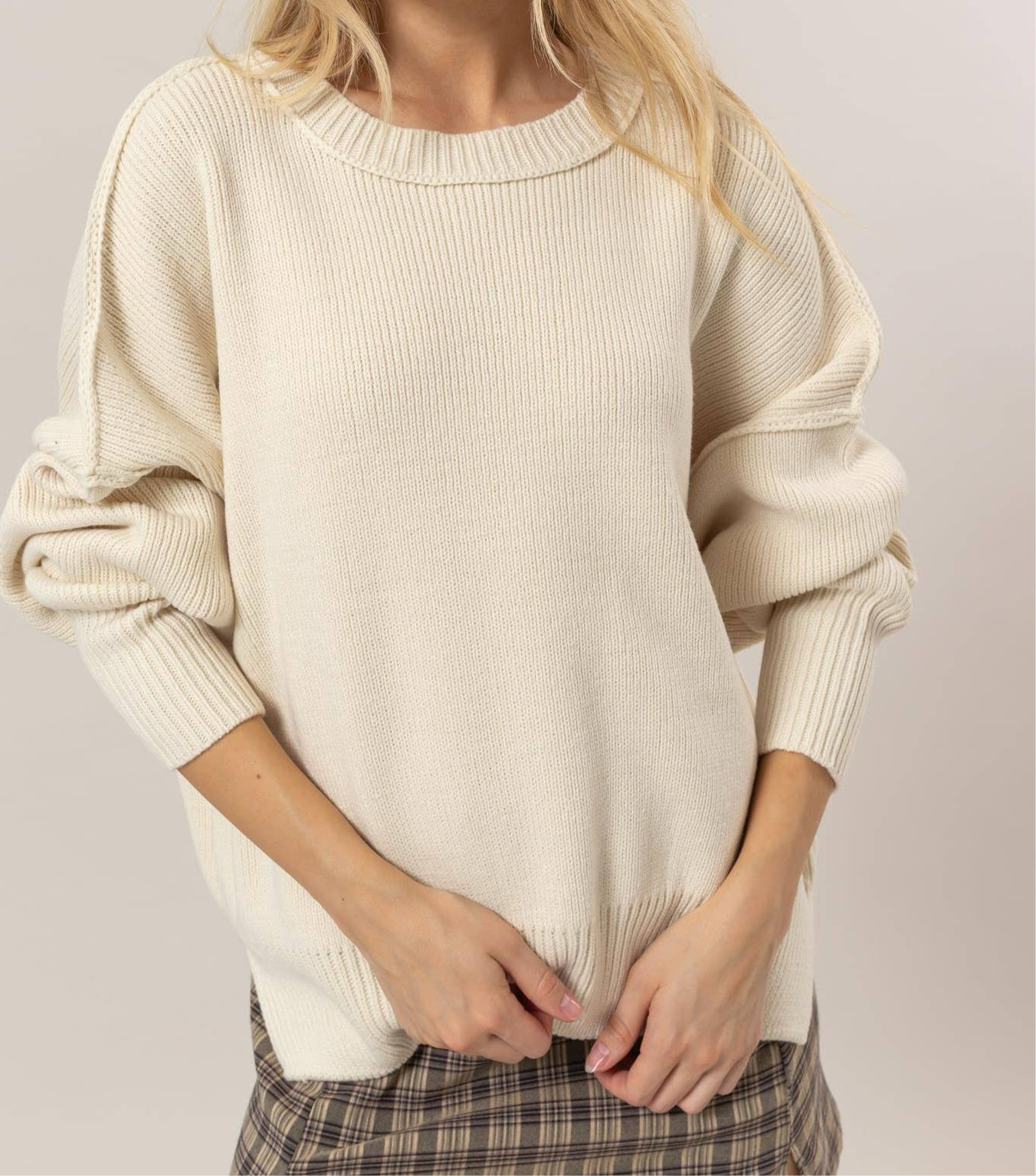 Cream Oversized Sweater