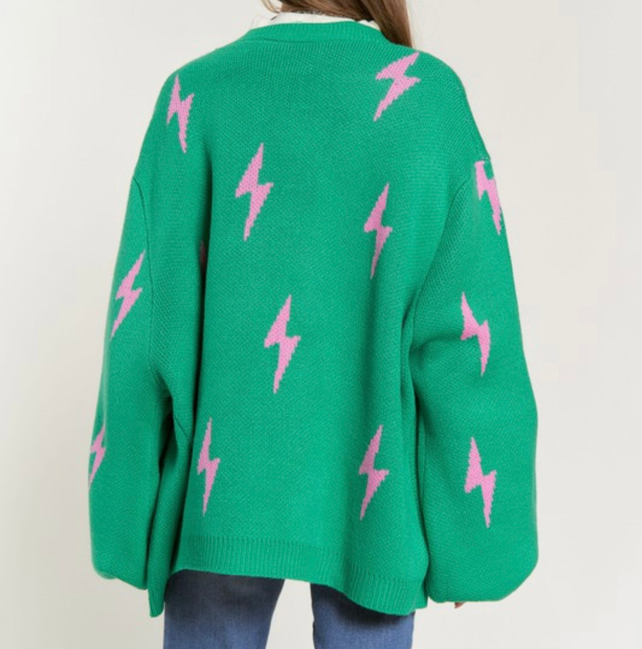 Lightning Bolt Oversized Sweater Cardigan