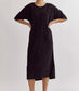 Embossed Terry Short Sleeve Midi Dress