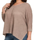 Plus 3/4 Sleeve V-Neck Knit Top