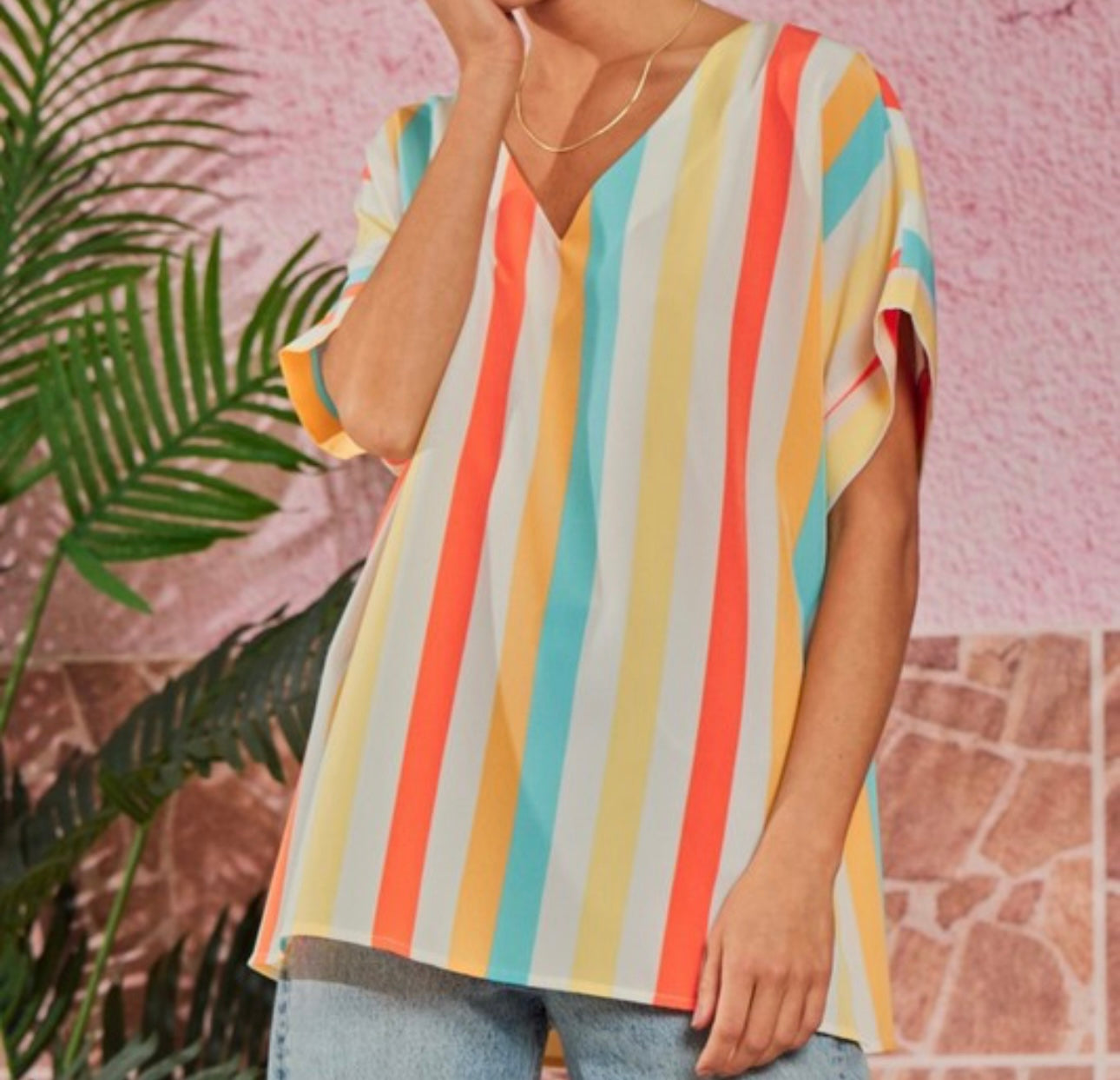 Easy Stripe Dolman Sleeve Top