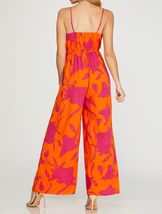 Sleeveless Woven Jumpsuit With Front Twist Detail