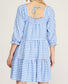 Blue Gingham Babydoll Dress