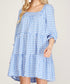 Blue Gingham Babydoll Dress