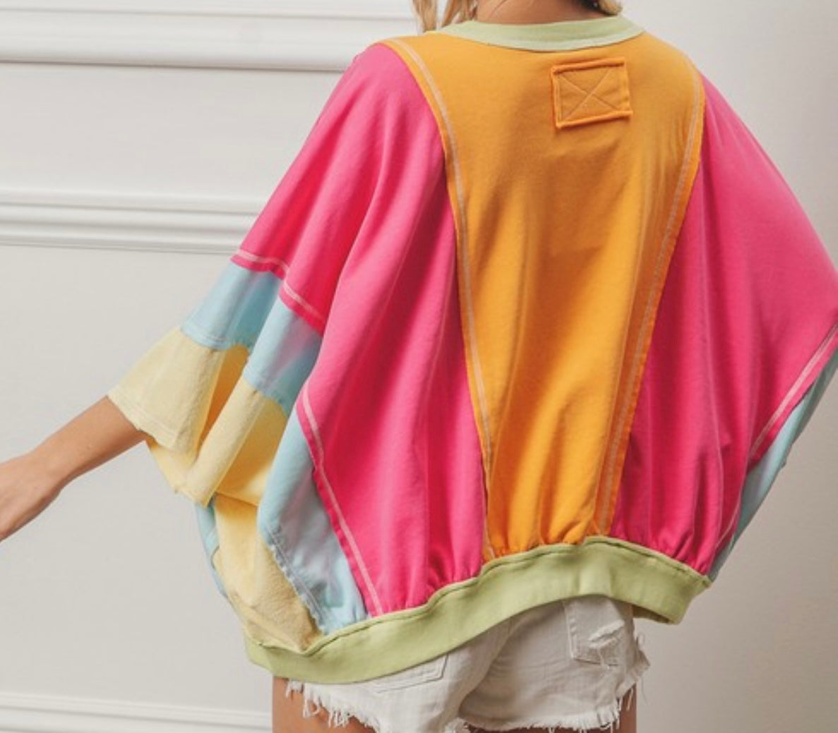 Summer Color-Block Pullover Short Sleeve