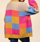 Multicolor Patchwork Open Knit Cardigan